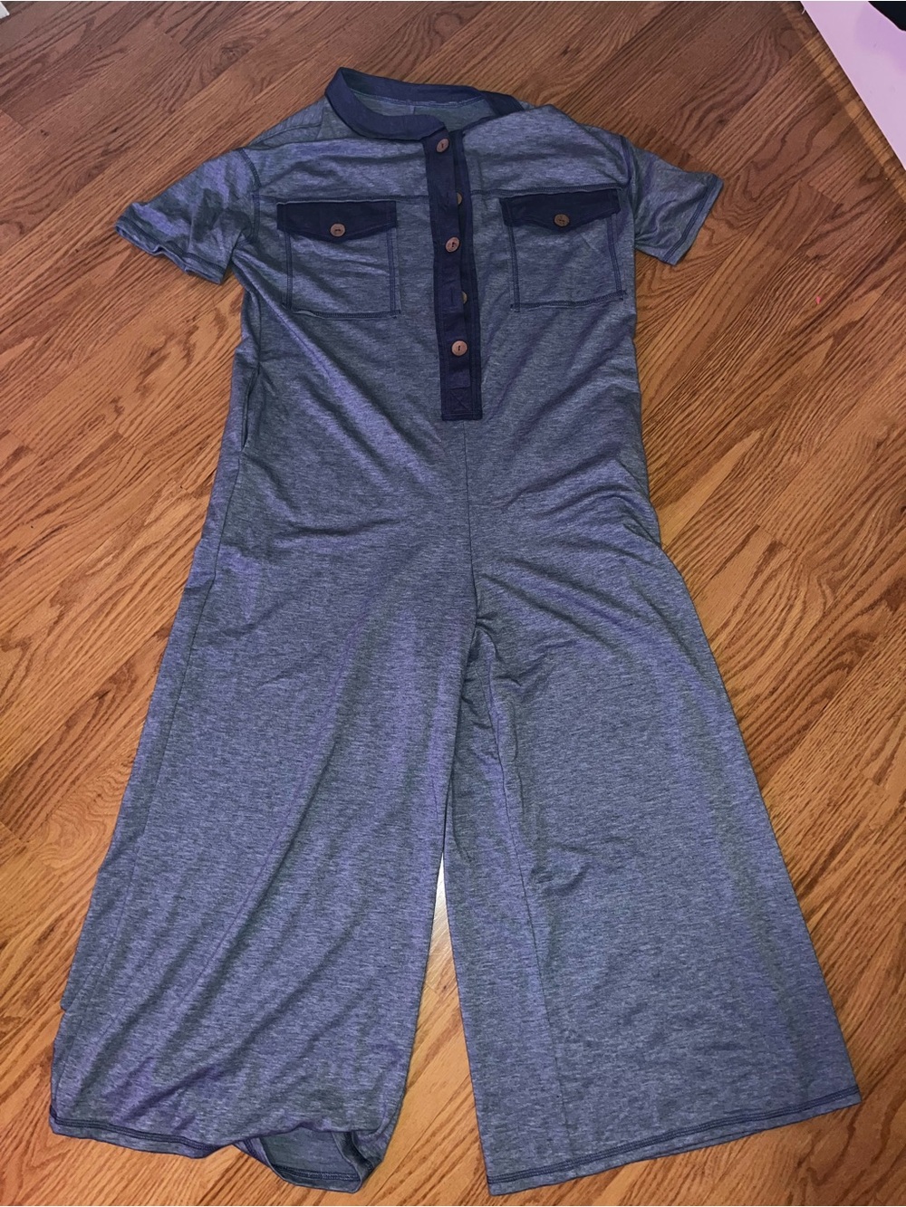 Casual Wide-Leg Short-Sleeve Jumpsuit